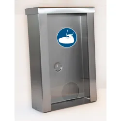 Nástěnný dávkovač INOX 392 mm na jednorázové návleky na obuv s akrylovým panelem INOX 392 mm – profesionální dávkovač n Nástěnný dávkovač INOX 392 mm na jednorázové návleky na obuv s akrylovým panelem INOX 392 mm – profesionální dávkovač n